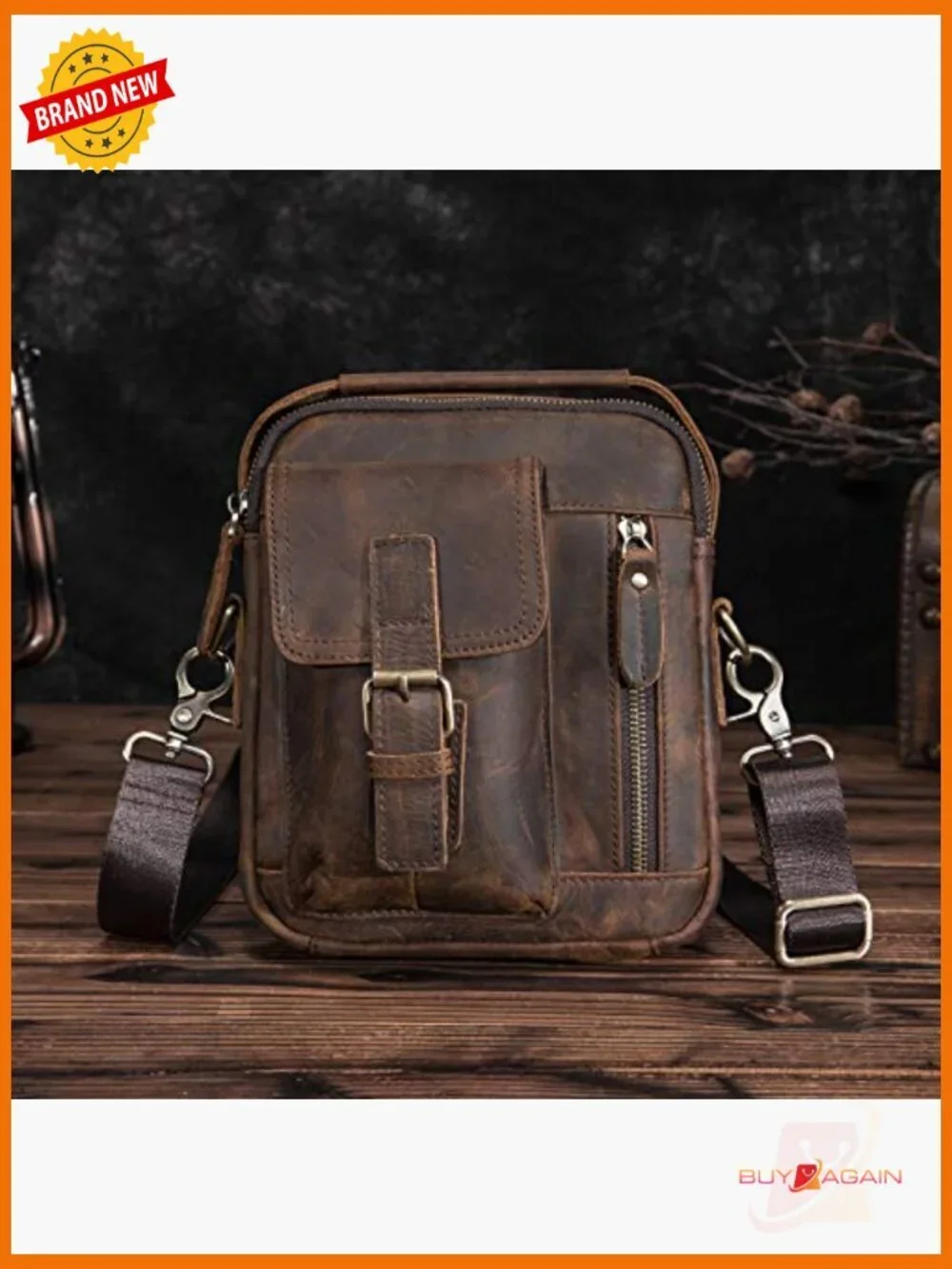 Genuine Leather Messenger Bag for Tablet Laptop